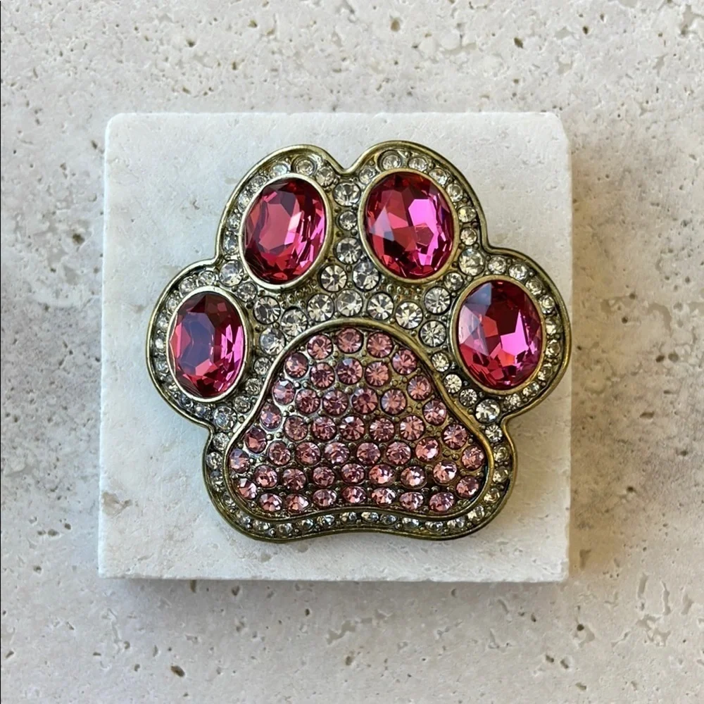 HEIDI DAUS  Gemstone Paw Brooch